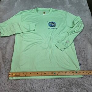 Banana Boat Fishing Shirt Men S Key West FL Graphic Performance Long Sleeve Mint